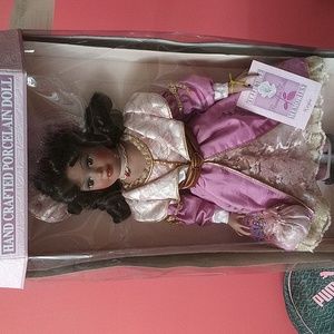 Hand Crafted Porcelain African American Doll. nwot